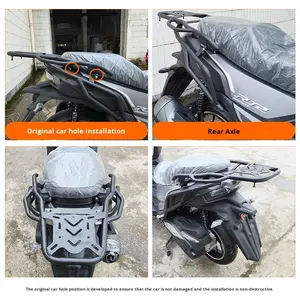 Ensemble de protection arrière et de porte-bagages RT2 - Porte-bagages arrière en acier carbone / Porte-bagages arrière pour Zongshen <span class=keywords><strong>Cyclone</strong></span> RT2 - Product Image 4