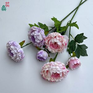 Flores de Seda en Forma de Peonía, Estilo Europeo, Centro de Mesa para Bodas, Decoración con Flores Artificiales - Product Image 3