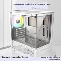 Boîtier de PC Gamer M-ATX/ITX en Alliage d'Aluminium Noir/Blanc, Tour Moyenne, Prise en Charge Carte Graphique 280mm, Verre Trempé - Vente Flash