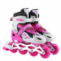 Patins à Roulettes Réglables pour Enfants 4 Roues, Extérieur, Vitesse, avec Roues Lumineuses en PU