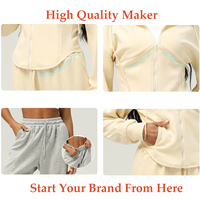 Ensemble de vêtements de sport pour femmes sur mesure, 2 pièces, veste zippée à capuche, cardigan décontracté, sweat-shirt et pantalon de survêtement, ensemble décontracté pour se détendre