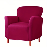 Housse de fauteuil moderne BuQue pour siège individuel, couleur unie, extensible, antidérapante, lavable, en polyester et élasthanne, protection de meubles