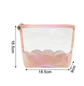 Sac de maquillage Portable clair de grande capacité avec fermeture à glissière organisateur de voyage et petit stockage cosmétique matériau en PVC nouveau Design - Product Image 4