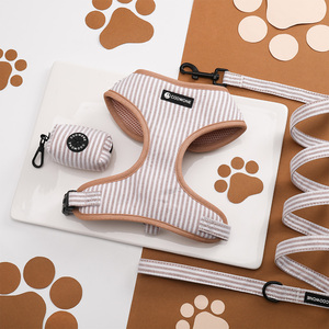 Custom <strong>Dog</strong> <strong>Harness</strong> Manufacturer Soft Padded Stripe <strong>Dog</strong> <strong>Harness</strong> Set Luxury <strong>Dog</strong> Leash Collar Adjustable <strong>Dog</strong> <strong>Harness</strong> and Leash Set - Product Image 1