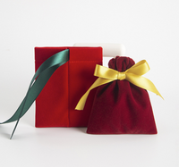 Petit sac à bijoux en velours, logo personnalisé, pochette à cordon en velours pour emballage cadeau de bijoux