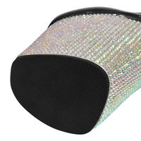 Bottes de danse à lacets avec talon diamanté argenté de 8 pouces, plateforme en strass, sexy, fétichistes, mode automne-été, bottines en ABS