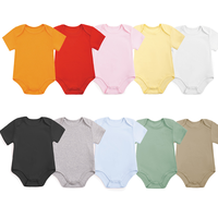 Harga Pabrik 0-24B Pakaian Bayi Laki-laki Perempuan Baru Lahir Baju Terusan Katun Lembut Lengan Pendek Romper Bodysuit Bayi