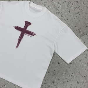 Fabrication de t-shirts de créateurs, t-shirts surdimensionnés en coton biologique personnalisés, t-shirts à épaules tombantes, imprimés avec des motifs graphiques blancs, t-shirts pour hommes - Product Image 6