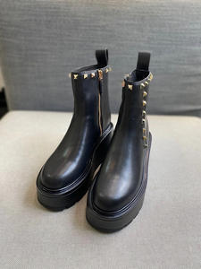 2026 חדש עבה פוקה אנטי החלקה וגובה הגדלת אופנתי עור חיצוני שחור לנשים - Product Image 5