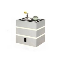 Table de chevet moderne Cankun avec serrure à combinaison, 2 tiroirs, chargement sans fil et éclairage LED pour chambres d'appartement