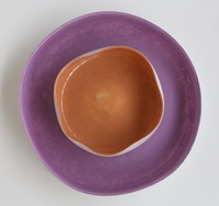Plat en verre soufflé à la main Bixuan, ovale, coloré, extérieur blanc laiteux, intérieur six couleurs, plateau à fruits, plateau à bonbons, décoration