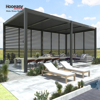Jardin extérieur coulissant fixe à deux volets persiennes panneau de toit étanche pare-soleil clôture persiennes lames aluminium bioclimatique Pergola