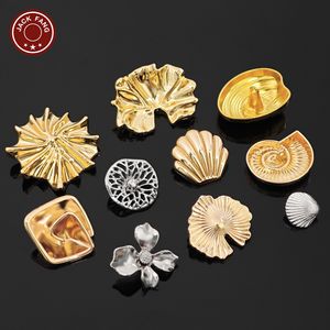 Botones Metálicos con Vástago, Formas Irregulares Personalizadas, Logotipo Grabado, Botones para Ropa con Diseño Oceánico, Accesorios para Prendas - Product Image 3