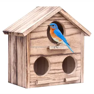 manufacturer wholesale Wooden Bird House for Outside Houses Handmade Hanging Bird Houses Cages Supplier