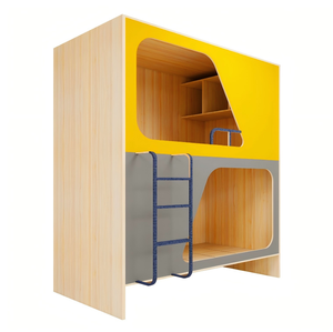 Litera Clásica Tipo Cápsula con Estantería Interior, Litera Tipo Loft para Hostal Juvenil, Fabricante de Muebles Comerciales Ecológicos - Product Image 1