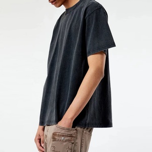 Heavyweight 100% Cotton <b>Black</b> Casual <b>Shirts</b> High Quality Drop Shoulder Boxy Blank <b>T</b> <b>Shirt</b> Summer Oversized Men's <b>Plain</b> <b>T</b>-<b>Shirt</b> - Product Image 2