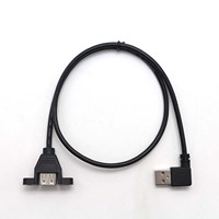 Câble d'extension USB 3.0 mâle vers femelle à angle droit 90° en PVC avec conducteur en cuivre pur et trous de fixation pour ordinateur
