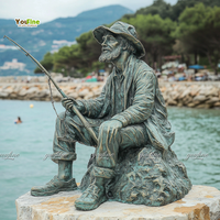 Célèbre statue en bronze personnalisée du Pêcheur et du Chien, technique de moulage