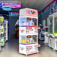 Machine à griffes commerciale à monnayeur pour 4 joueurs, avec jeu de réflexe 'Stop Time' de 10 secondes, jeux à prix et jeux de griffes, en verre trempé, version anglaise