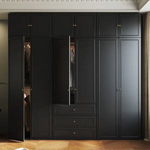 Black white midcenty Stick lines cabinet <strong>Wardrobe</strong> <strong>Closet</strong> swing Door <strong>Wardrobe</strong> bedroom furniture - Product Image 4