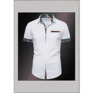 Chemise à manches courtes pour homme, nouvelle collection, imprimé, col à revers, boutons, poches, tissu à carreaux, simple boutonnage, anti-froissement, respirant - Product Image 2