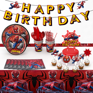 Los Artículos <span class=keywords><strong>para</strong></span> la Fiesta <span class=keywords><strong>de</strong></span> <span class=keywords><strong>Cumpleaños</strong></span> <span class=keywords><strong>de</strong></span> Spider-Man Incluyen Vajilla con Manteles, Pancartas, Platos, Servilletas, etc. - Product Image 1