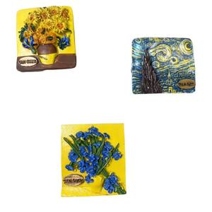 Pegatina para refrigerador con pintura al óleo de Van Gogh, girasoles, noche estrellada, recuerdo tridimensional de resina para refrigerador - Product Image 3