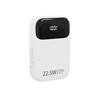 Banque d'alimentation ROISKIN avec lampe torche LED, charge rapide, 20000mAh, mini station d'alimentation portable avec câbles intégrés