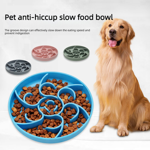Silicone Pet Dog <b>Slow</b> <b>Feeder</b> Bowl Anti-tip Feature Non Slip Anti-Gulping for Large Medium Small Dogs Puppy and Cats - Product Image 1