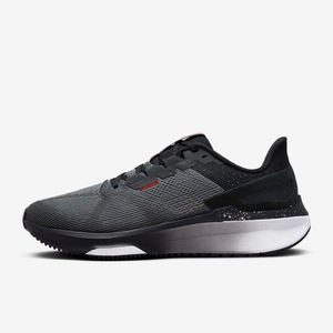 <b>Men</b> Breathable Mesh Running <b>Shoes</b> Dark <b>Grey</b> Knit Upper Black White Speckled Sole Shock Absorbing For Daily Jogging Training - Product Image 1