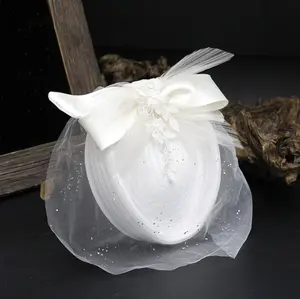 HM050赫拉热卖经典新娘帽子时尚礼帽面纱迷人婚礼帽子