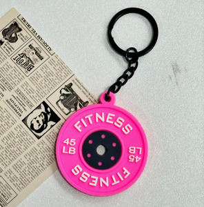 3D <b>Weight</b> Plate Barbell Rubber Gym Fitness Series Soft Plastic Key Chain Creative Key Chain Gift Accessories - Product Image 6