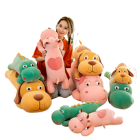 Dessin animé mensonge chien en peluche oreiller cadeau d'anniversaire pour amis maison canapé chambre décoration chiffon poupées peluche animaux en peluche jouets