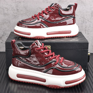 Zapatos de Hombre Estilo Europeo, de Piel Sintética Brillante con Cierre, Tejidos y Cómodos, Modelo Primavera 2026, Microfibra, Personalizados con Estampado - Product Image 1