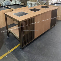Fournitures pour fêtes de mariage Commercia Tables modernes Station de cuisson en direct Table de buffet portable pour plats chauds avec induction