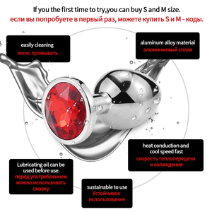 Set Van 3 Maten Sml Metalen Kristal Anale Plug & Butt Stimulator Goedkope Drop Shipping Seksspeeltjes Voor Vrouwen Koppels Mannen Homo Gemeenschap - Product Image 5