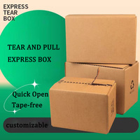 Boîtes postales à verrouillage rapide avec logo personnalisé avec bandes adhésives et bande de déchirure en carton ondulé pliable et gratuit pour expédition
