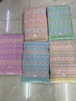 Tissu Georgette Brodé Premium avec Motif Renard, Matière de Gros pour la Confection de Sarees, Costumes, Kurtis et Vêtements de Mariage pour Boutiques et Designers