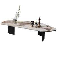 Table basse moderne de luxe en marbre pour salon, écologique, durable, créative, de forme irrégulière, style minimaliste pour la maison