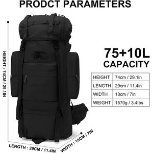 <span class=keywords><strong>Mochila</strong></span> Táctica Impermeable, Material Oxford Resistente, Forro <span class=keywords><strong>de</strong></span> Poliéster, Cierre <span class=keywords><strong>de</strong></span> Cremallera, <span class=keywords><strong>Mochila</strong></span> Moderna para Senderismo, Escuela y Uso Diario - Product Image 4