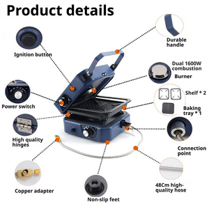 Estufas de Cocina para <span class=keywords><strong>Camping</strong></span>, Plegables, Portátiles, Estufa de Gas para <span class=keywords><strong>Camping</strong></span> de Acero Inoxidable, para Exteriores, Resistentes al Viento, de 2 Quemadores - Product Image 4