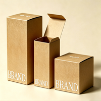 Boîte en papier kraft brun biodégradable personnalisée avec couvercle et fond, emballage cosmétique pour soins de la peau avec logo