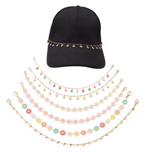 Decoración de Sombrero con Cadena de Pedrería Floral, Metalizado, Unisex, Accesorio Casual para Sombreros y Cadenas para el Cabello - Product Image 1