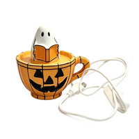 Lampu Malam Baca Stainless Steel Bentuk Labu Hantu Halloween, Lampu Atmosfer Meja Kreatif untuk Dekorasi