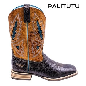 Botas Vaqueras Occidentales Bordadas con Estilo para Hombre, Botas de <span class=keywords><strong>Caballero</strong></span> con Tacón Grueso, <span class=keywords><strong>Botines</strong></span> de Motero Vintage para un Look Robusto - Product Image 6