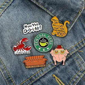 I'LL BE THERE FOR YOU Enamel Pin Custom Leisure Time For Tea And Supper Lobster Smelly Cat Brooch Friends Lapel Pin