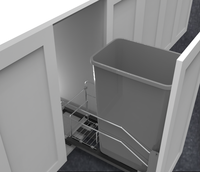 Poubelle coulissante sous évier - Conteneur à déchets robuste avec glissière à fermeture douce