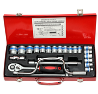 Ensemble de prises à main, DR 1/2 ", 24 pièces, en acier au Chrome, vandium, outils manuels ménagers