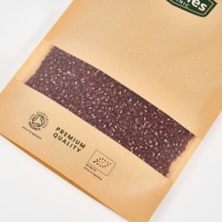 Sachet Doypack Personnalisé en Papier Kraft Qualité Alimentaire pour Noix et Fruits Secs, avec Fenêtre Mate, Scellable à Chaud et Fermeture Éclair