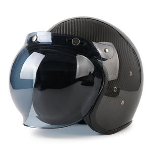 Nouveau casque de moto rétro en fibre de carbone 3/4 avec double visière, casque ouvert - Product Image 2